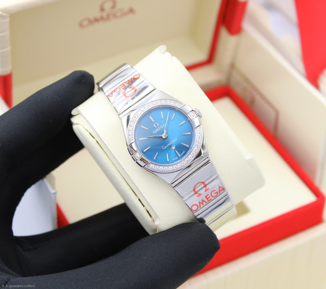 Omega Constellation Quartz 24mm (White Dial with Diamond Bezel)