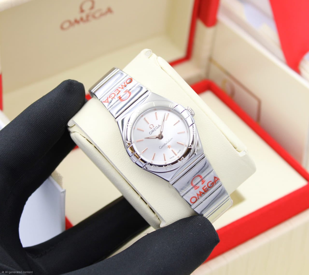Omega Constellation Co-Axial Diamond Bezel (Black)