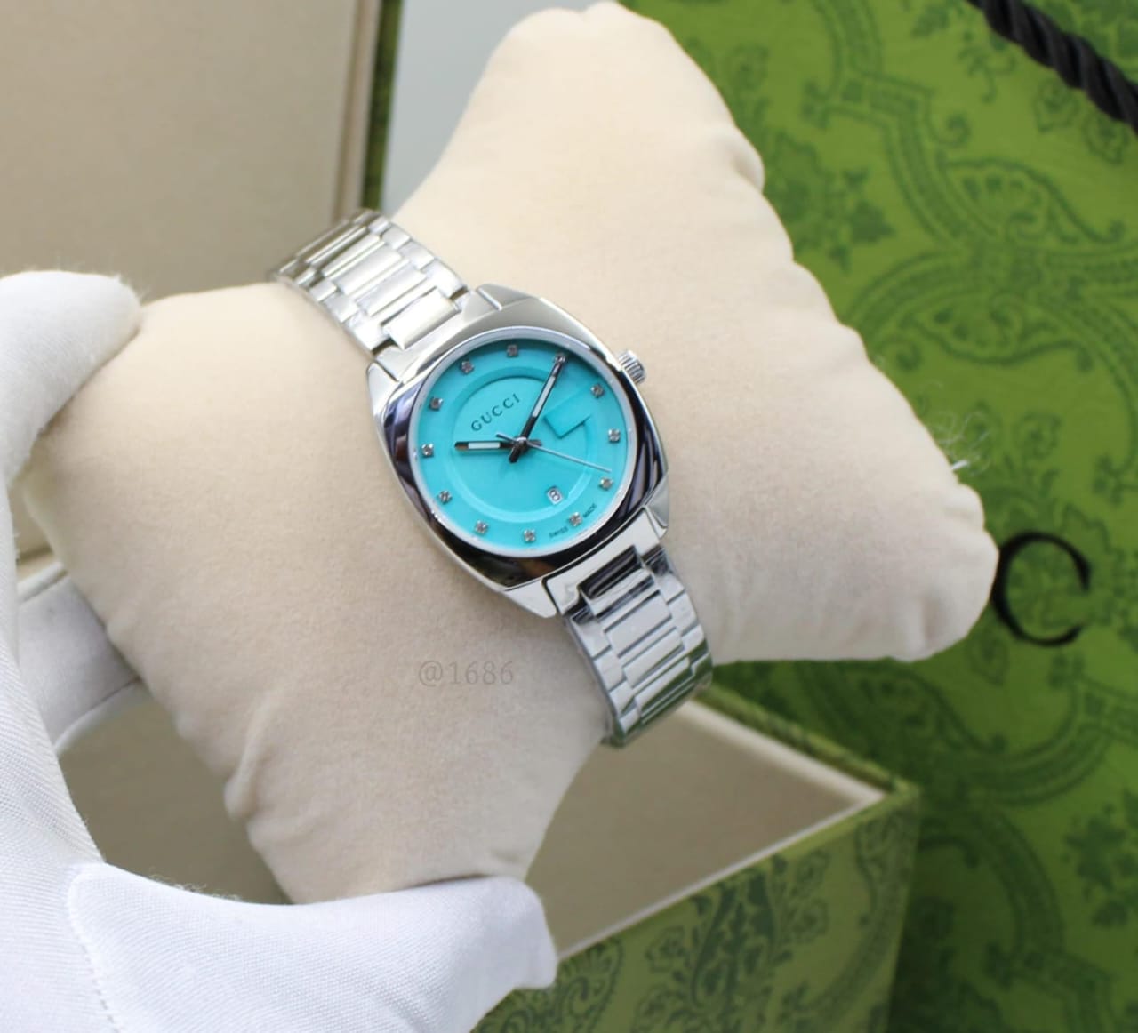 Gucci 25H Brushed Bezel (Stainless Steel / Silver)