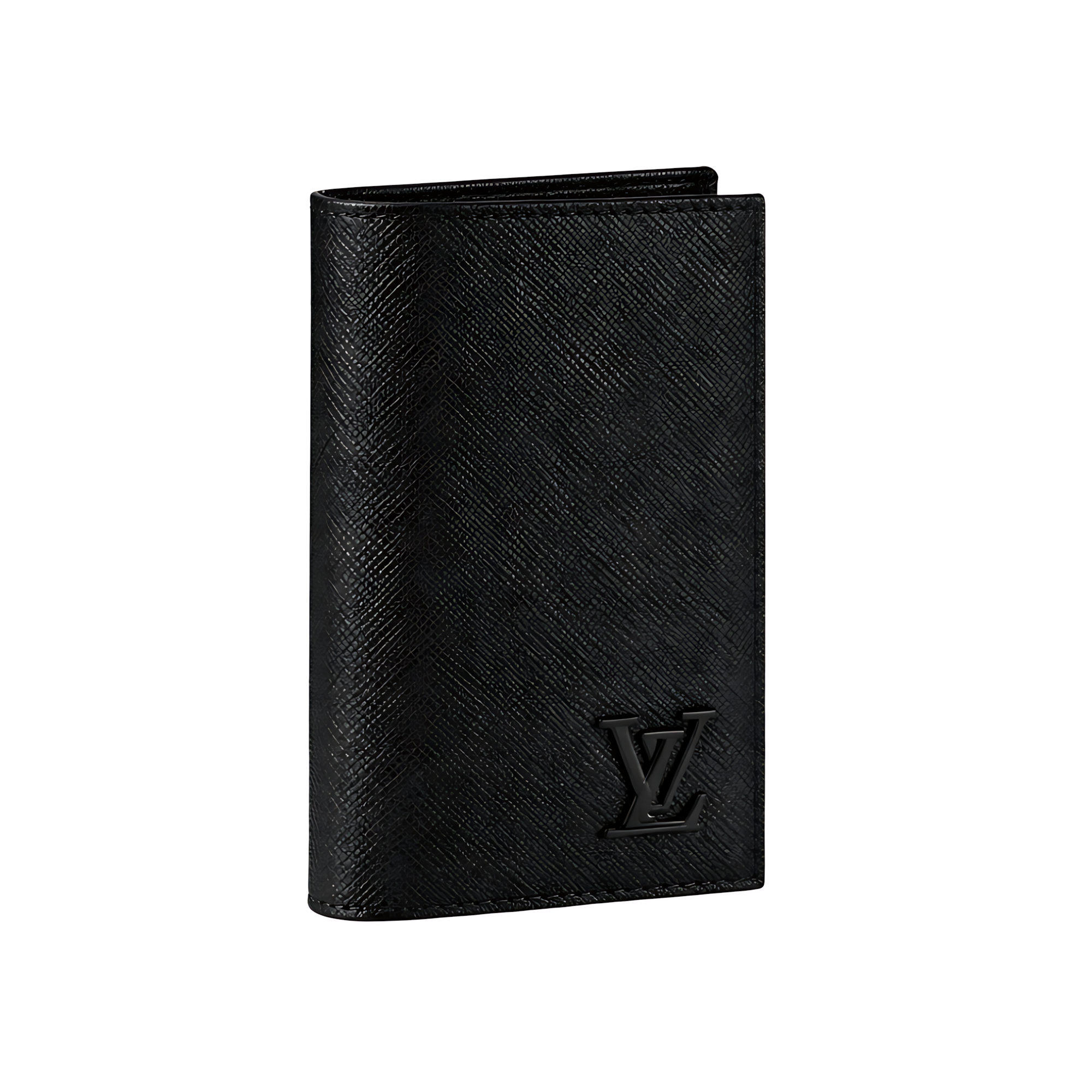Louis Vuitton Wallet | Plain Black Leather Design