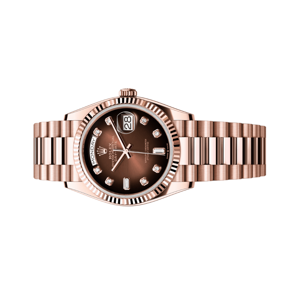Rolex Watch | Day-Date Brown Ombré Diamond Dial
