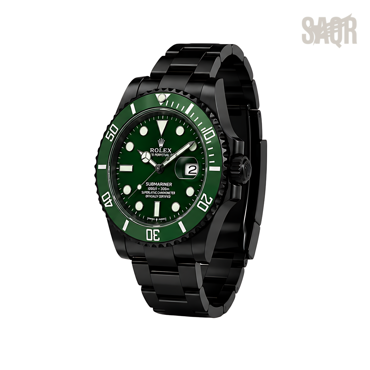Rolex Submariner Date Green Dial Green Bezel Black Watch - image 3