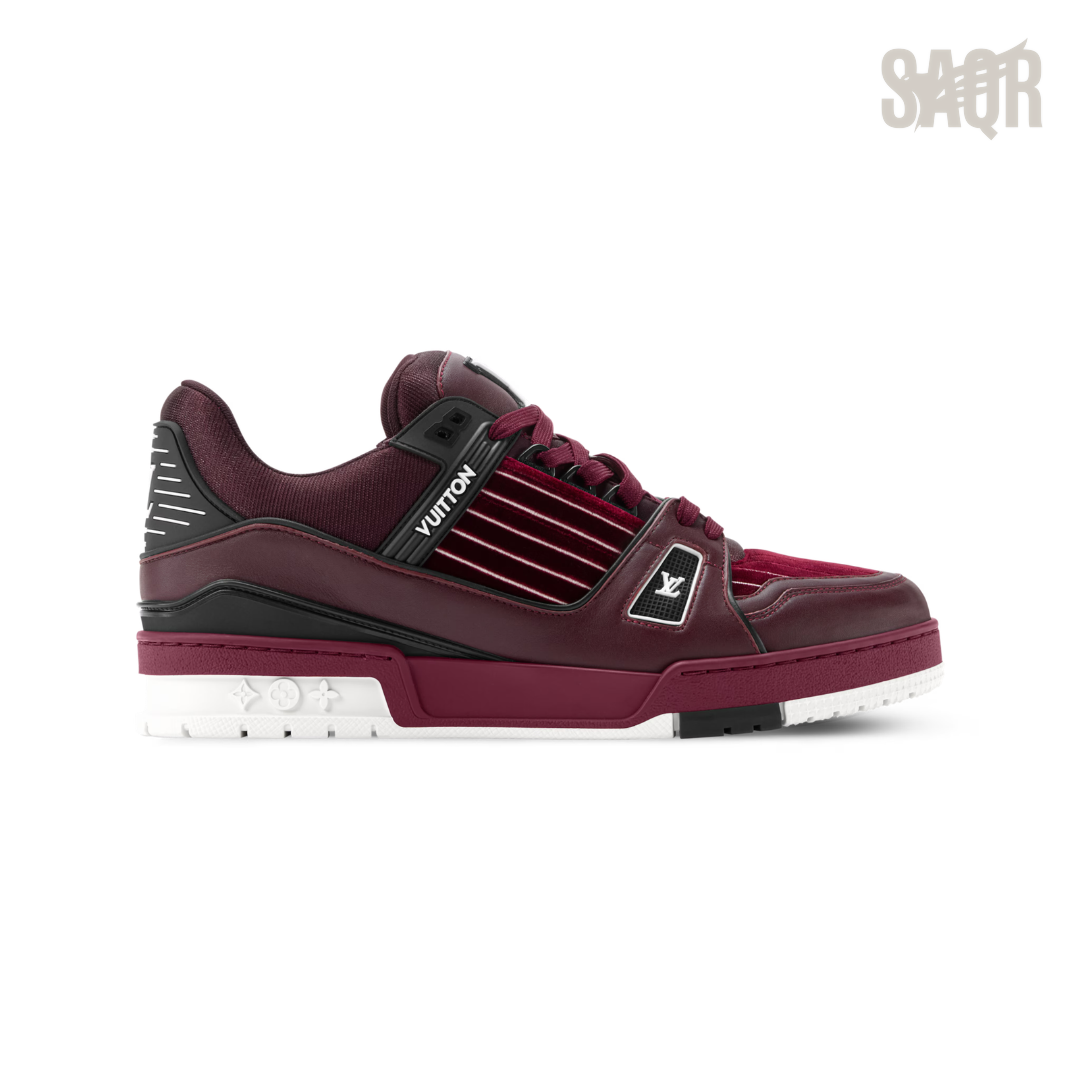 Louis Vuitton LV Trainer Striped Velvet Sneakers – Bordeaux - View 1