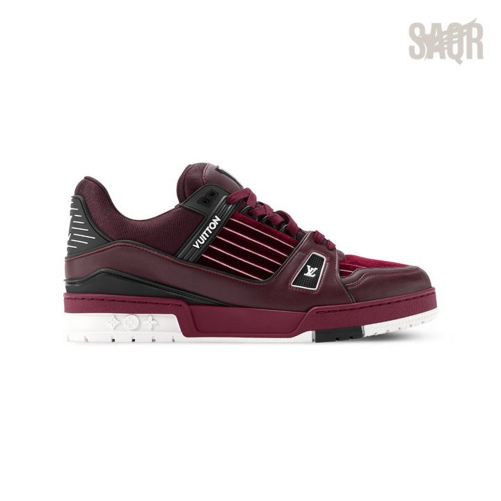 Louis Vuitton LV Trainer Striped Velvet Sneakers – Bordeaux - View 1