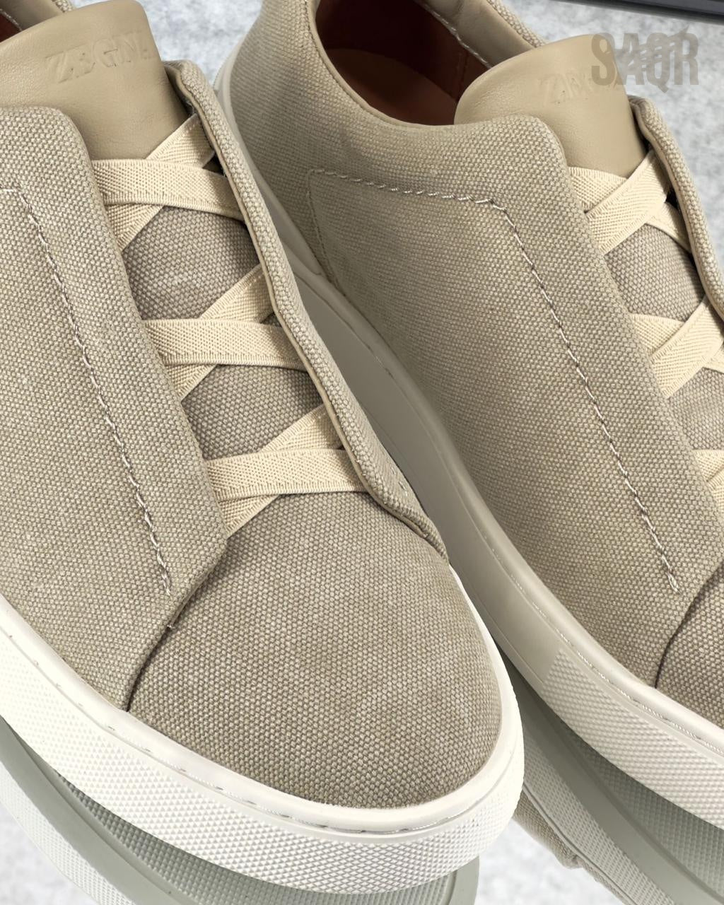 Zegna Brown Suede Slip-On Sneakers