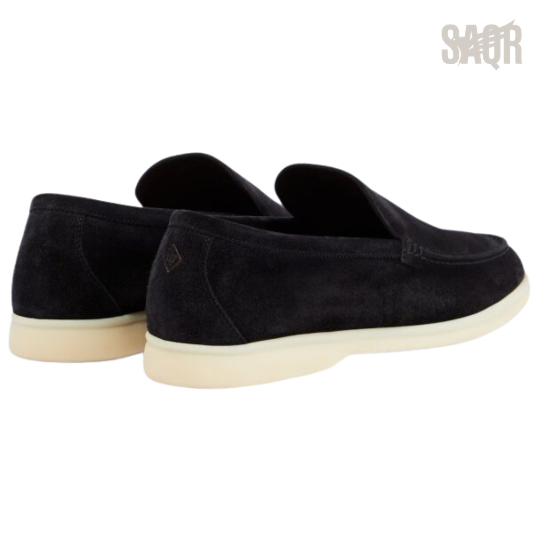 Loro Piana Walk Suede Loafers Black Summer - View 3
