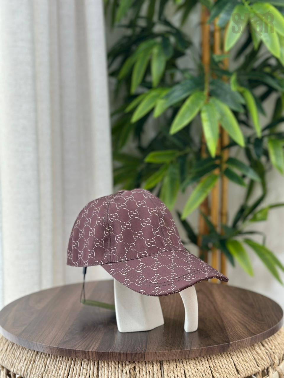 GG Canvas and Leather Baseball Hat (Beige/Ebony/Dark Brown)