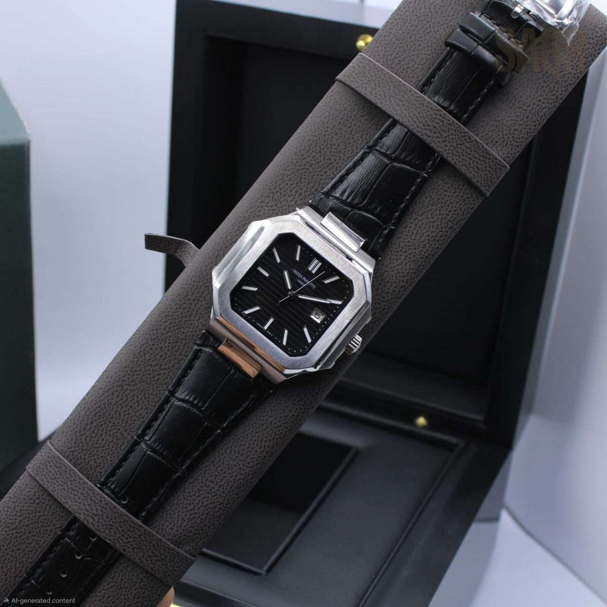 Patek Philippe | Cubitus Ref. 5821 1A Alligator Custom Watch – Charcoal / Dark Grey / Black – Product Image 1