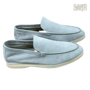 Loro Piana Summer Walk Icy Loafers – Blue - View 2