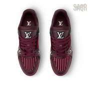 Louis Vuitton LV Trainer Striped Velvet Sneakers – Bordeaux - View 2