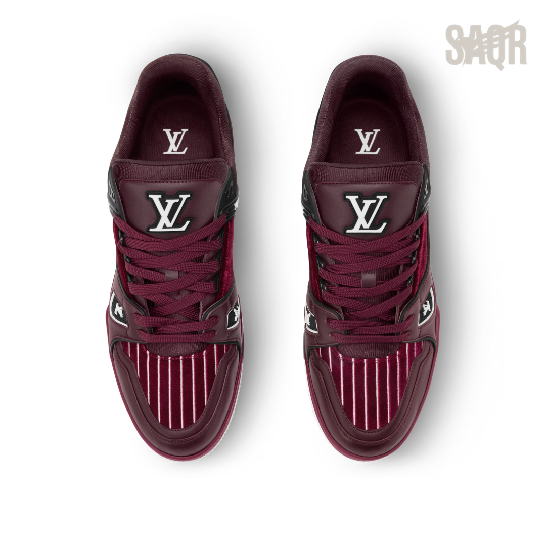 Louis Vuitton LV Trainer Striped Velvet Sneakers – Bordeaux - View 2
