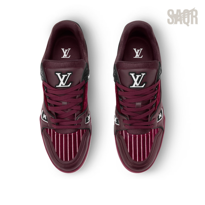 Louis Vuitton LV Trainer Striped Velvet Sneakers – Bordeaux - View 2