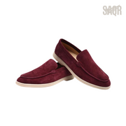 Loro Piana Summer Walk Suede Loafers – Maroon - View 4