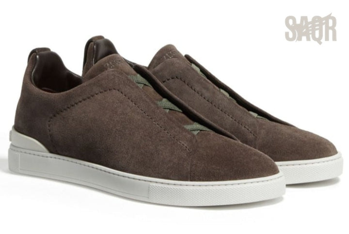 Zegna Footwear | Triple Stitch Suede Brown