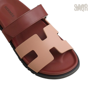 Hermès Chypre Sandals – Beige Perlino / Rouge H - View 2