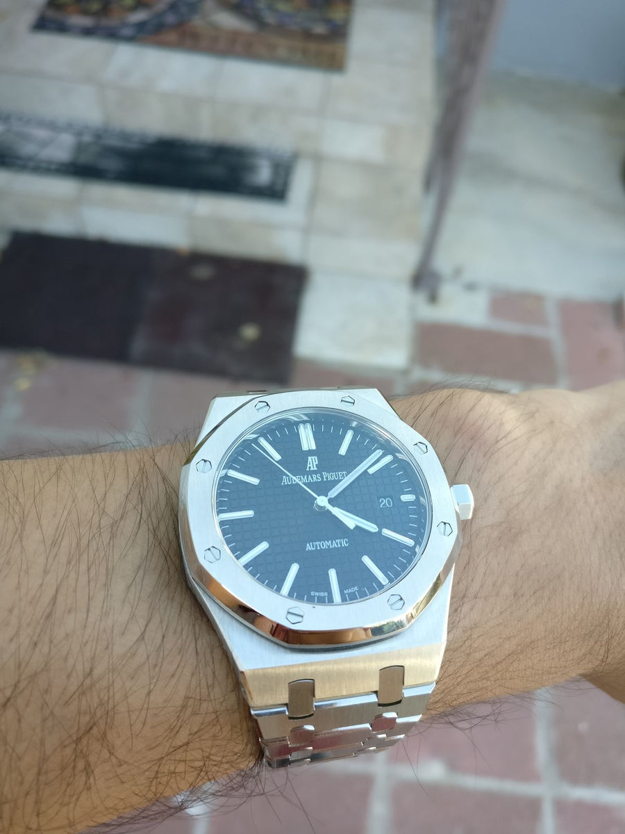 Audemars Piguet Watch | Royal Oak Selfwinding Frosted Gold Black Dial