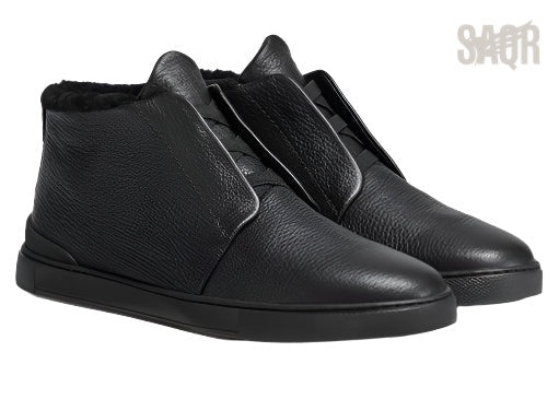 Zegna Footwear | Shearling-Lined Black