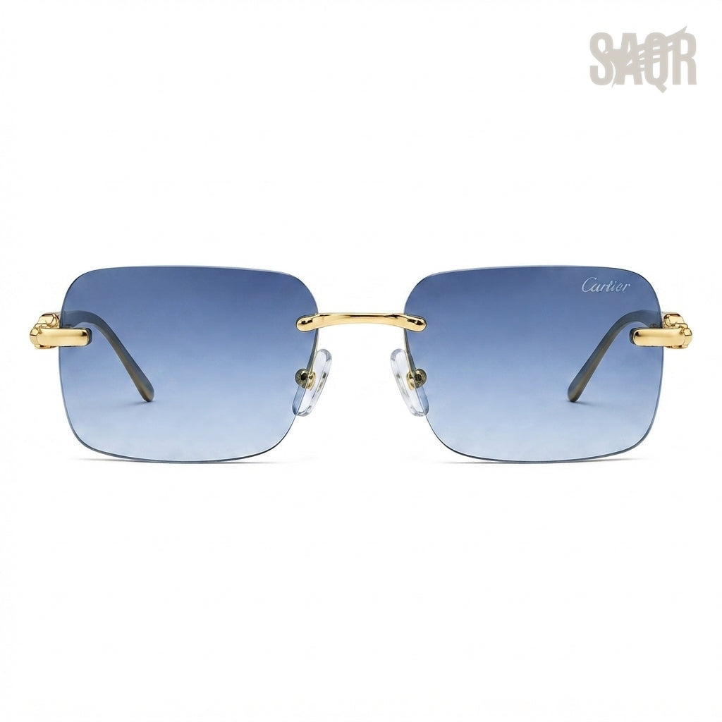 Cartier Sunglasses Gold-Tone – Blue Gradient - View 1