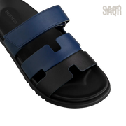 Hermès Chypre Sandals – Noir/Bleu Celeste - View 2