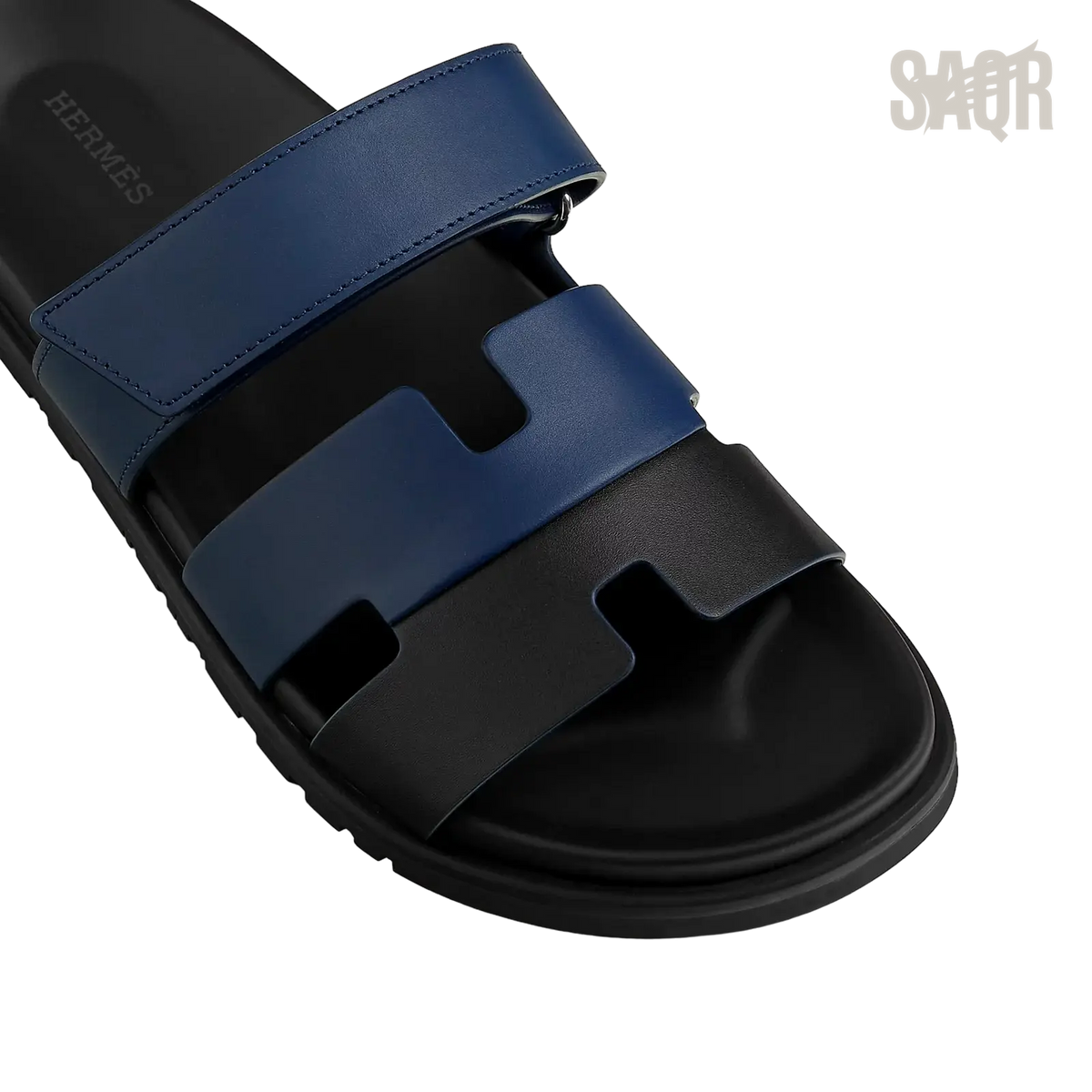 Hermès Chypre Sandals – Noir/Bleu Celeste - View 2