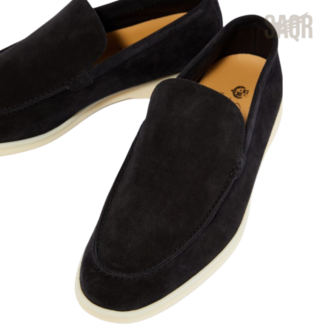 Loro Piana Walk Suede Loafers Black Summer - View 4