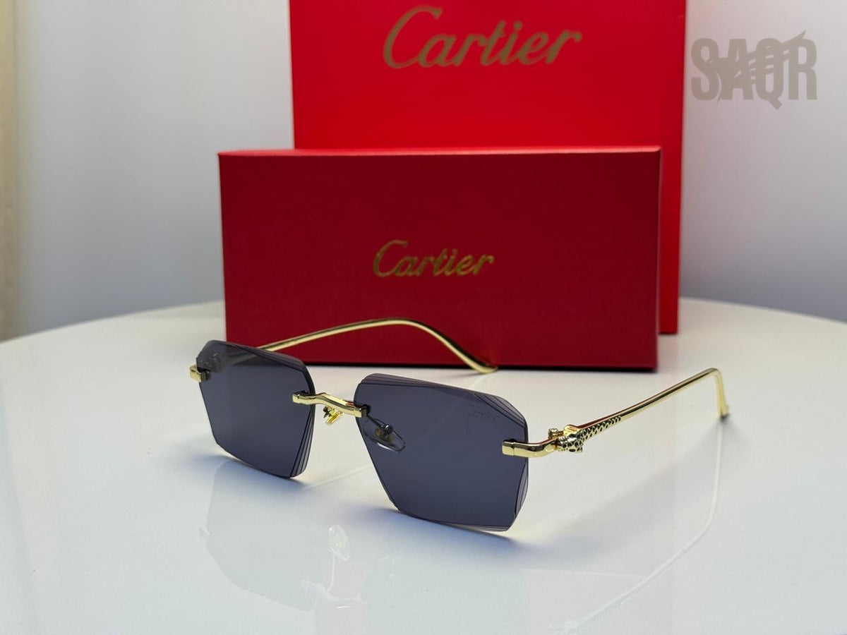 Cartier Panthère de Cartier Rimless Eyewear (Gold/Clear-Black)