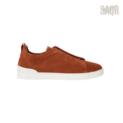 Zegna Triple Stitch Sneakers – Rust Brown - View 1