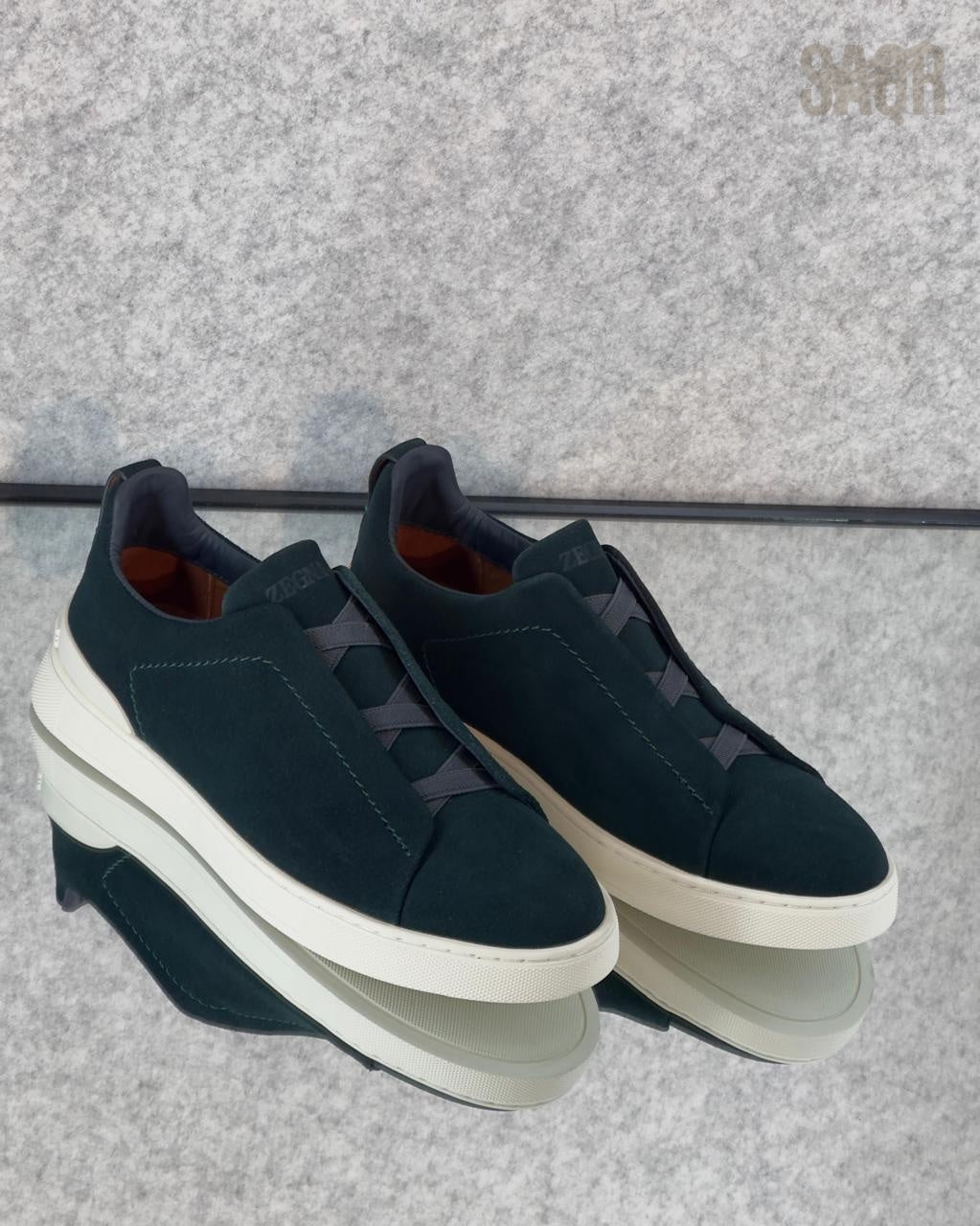 Zegna Brown Suede Utility Slip-On Sneakers