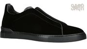 Zegna Footwear | Triple Stitch Suede Black