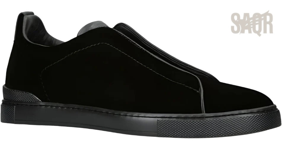 Zegna Footwear | Triple Stitch Suede Black