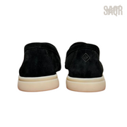 Loro Piana Summer Walk Suede Loafers – Black - View 3