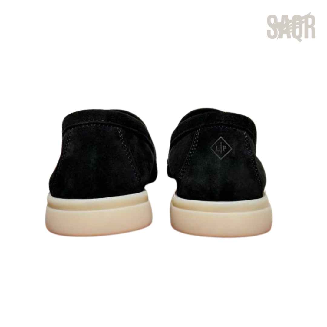 Loro Piana Summer Walk Suede Loafers – Black - View 3