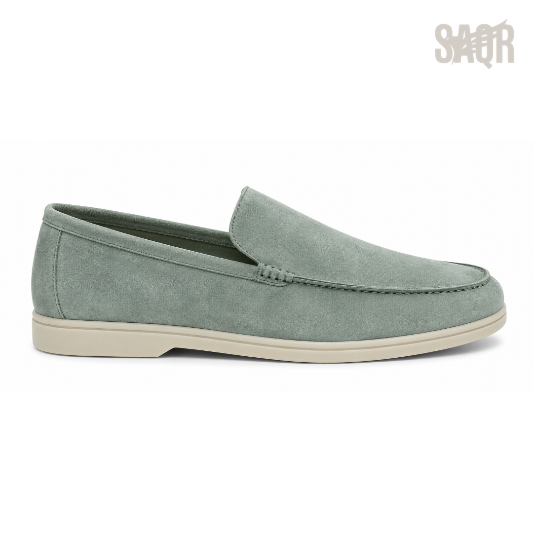 Loro Piana Summer Suede Loafers – Green - View 1