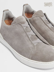 Zegna Footwear | Triple Stitch Suede Grey