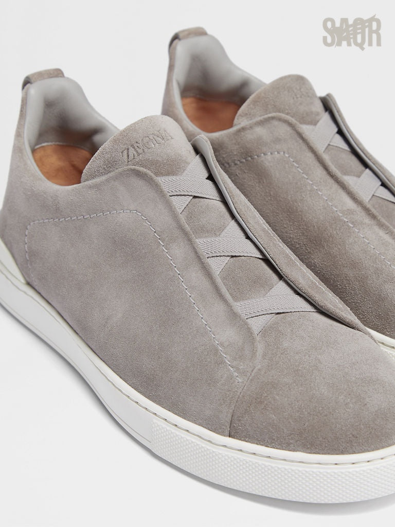 Zegna Footwear | Triple Stitch Suede Grey