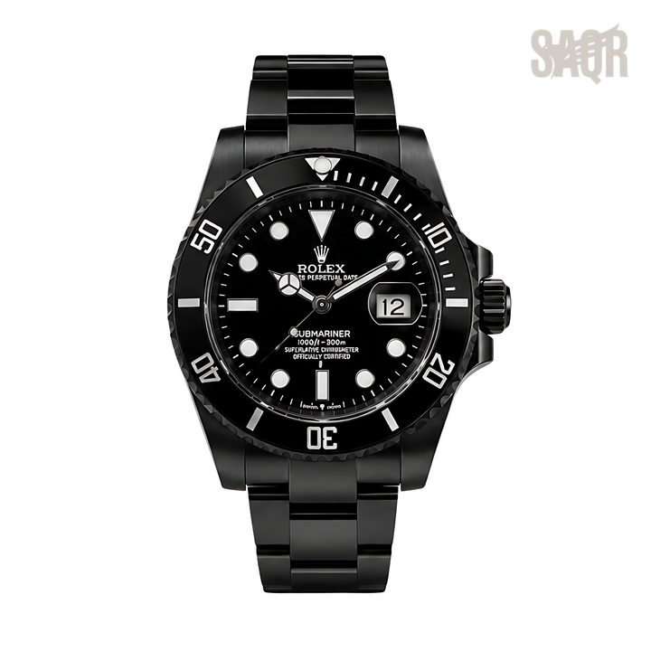 Rolex Submariner Date Black Dial Black Tone Watch - image 1