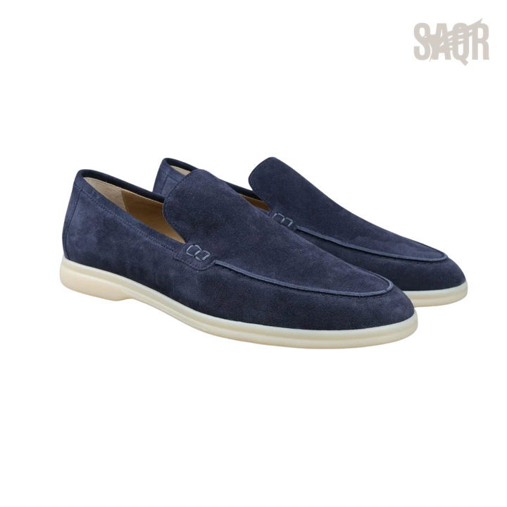 Loro Piana Summer Walk Suede Loafers – Navy - View 2
