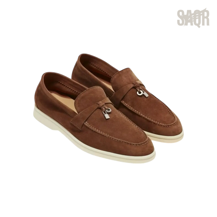 Loro Piana Summer Charms Loafers – Saddle Brown - View 1