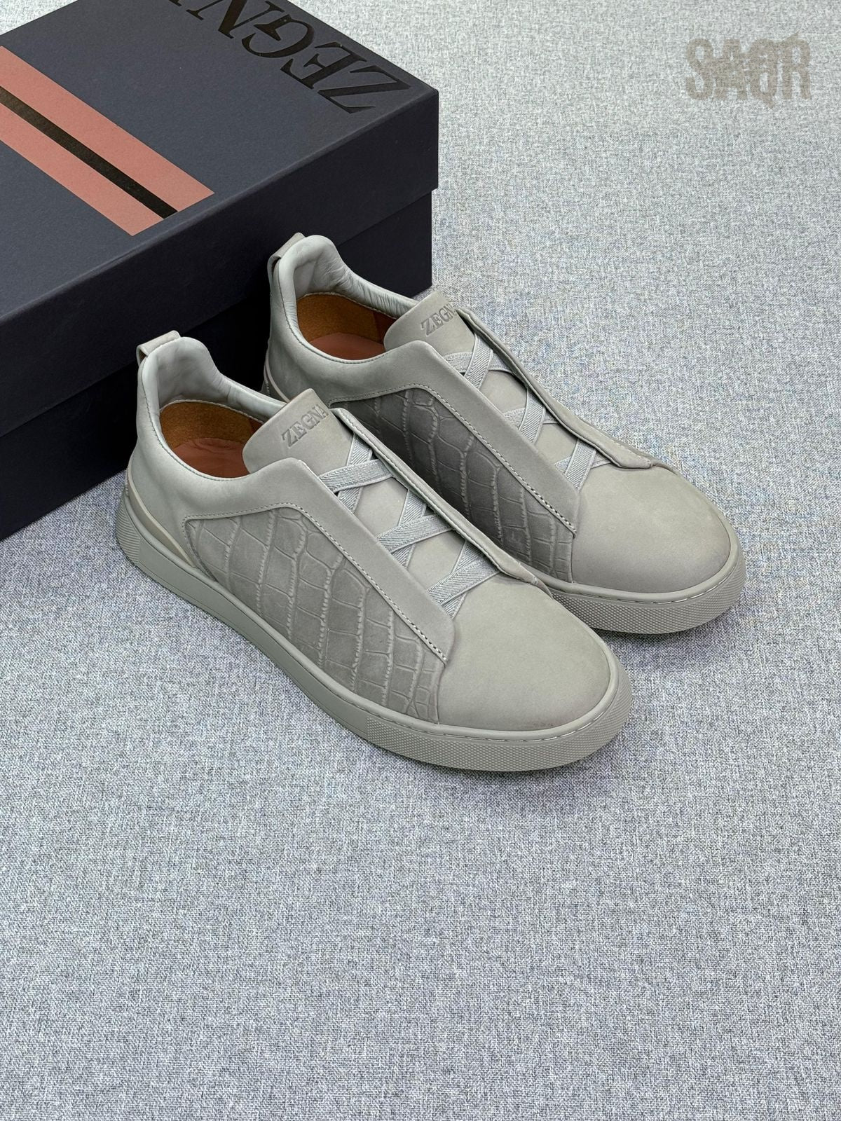 Zegna Crco-Embossed Triple Stitch™ Slip-On Sneakers