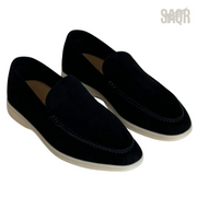 Loro Piana Walk Suede Loafers Black Summer - View 2