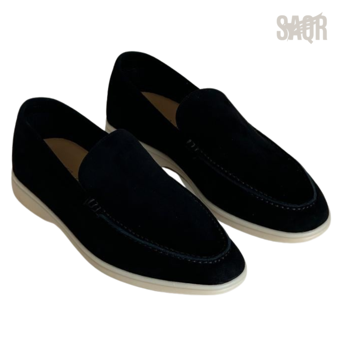 Loro Piana Walk Suede Loafers Black Summer - View 2