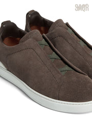 Zegna Footwear | Triple Stitch Suede Brown