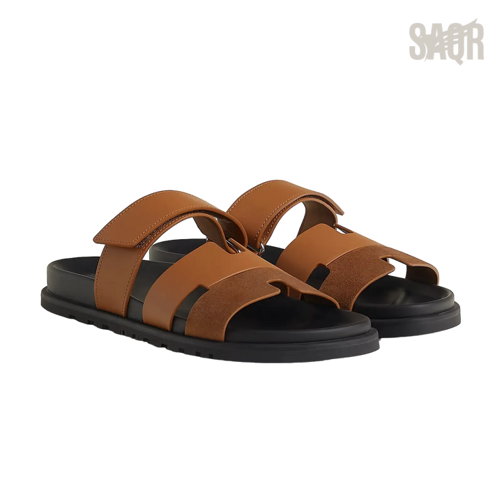 Hermès Chypre Sandals – Naturel H / Noir - View 1