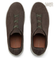 Zegna Footwear | Triple Stitch Suede Brown