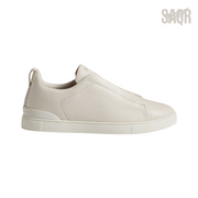 Zegna Deerskin Triple Stitch White Sneakers - View 1