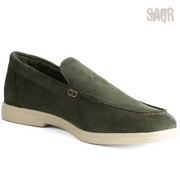 Loro Piana Summer Walk Suede Loafers – Forest Green - View 3