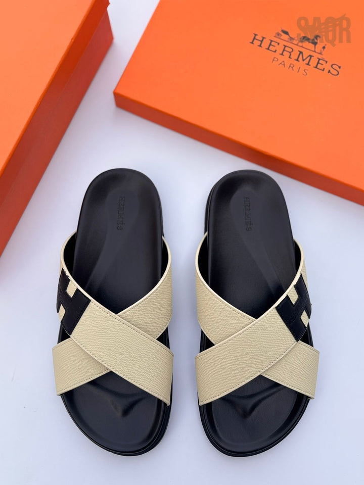 Hermès Chypre Sandal (Bleu Marine / Orange)