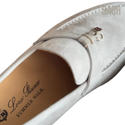 Loro Piana Summer Walk Suede Loafers – Light Grey - View 2