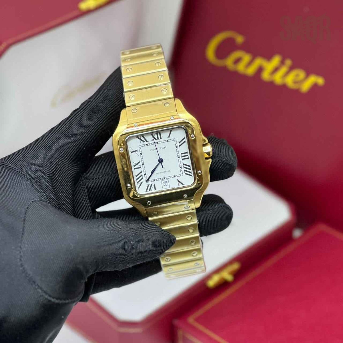 Cartier Watch | Santos de Yellow Gold White Dial