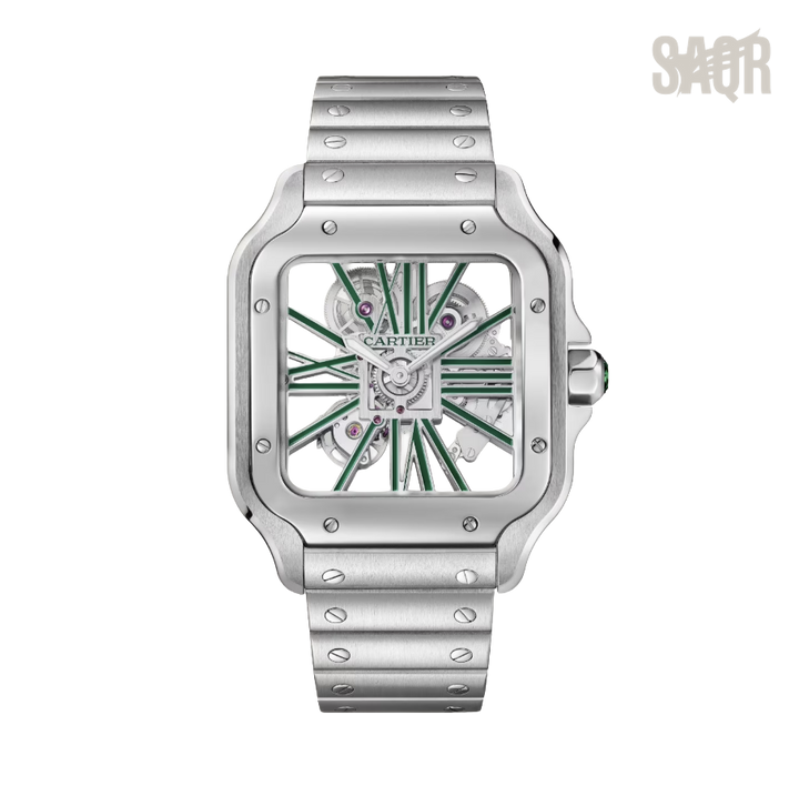 Cartier Watch | Santos de Skeleton Green